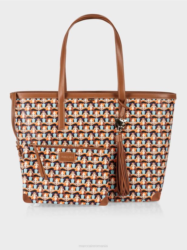 geanta tote cu geanta detasabila Marc Cain portocaliu limpede accesorii 4826HH1546