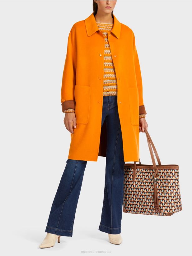 geanta tote cu geanta detasabila Marc Cain portocaliu limpede accesorii 4826HH1546