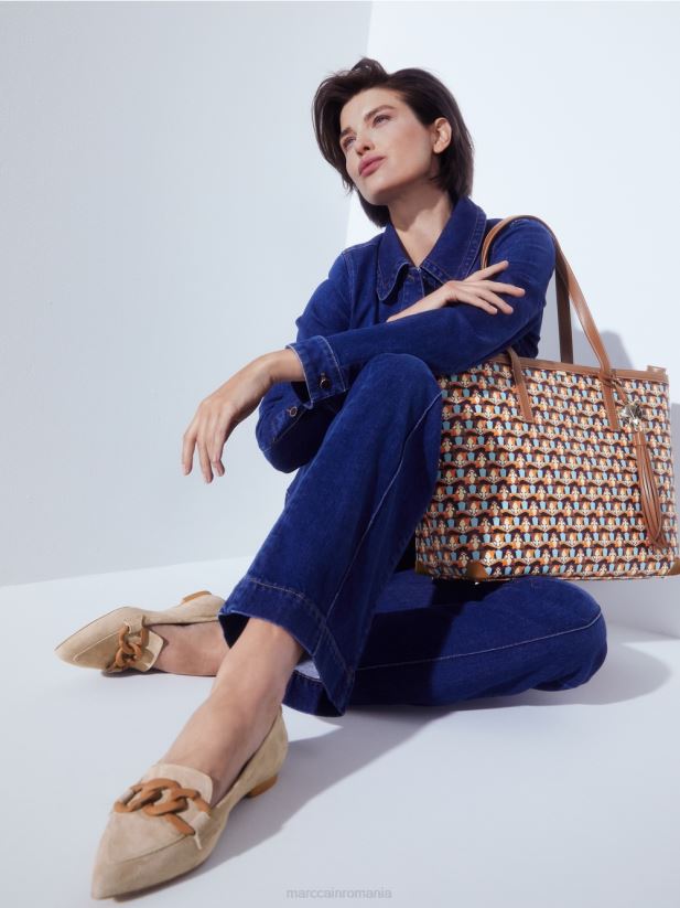 geanta tote cu geanta detasabila Marc Cain portocaliu limpede accesorii 4826HH1546