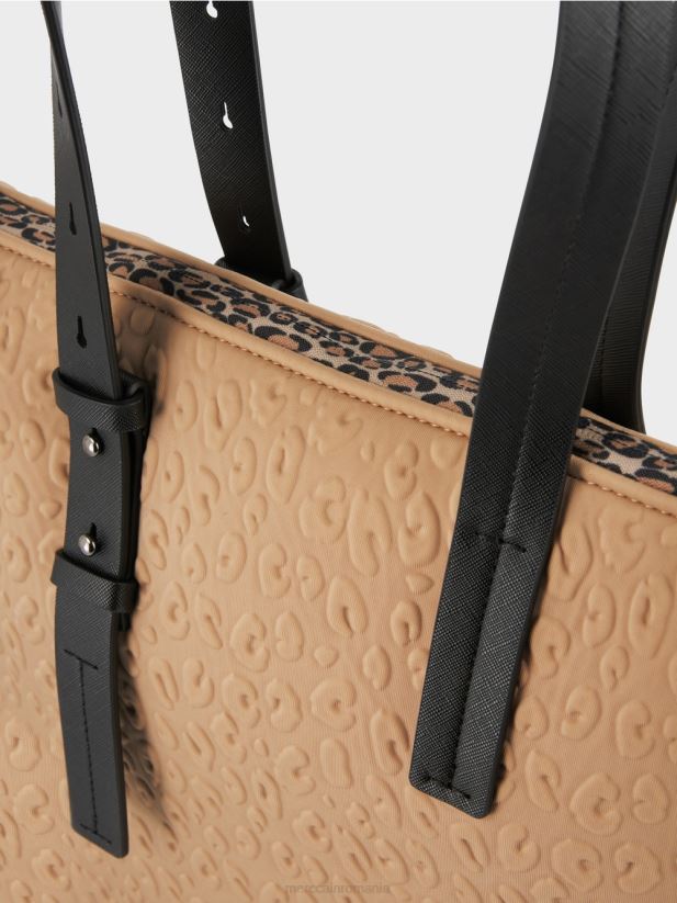 shopper din material techno Marc Cain cafea moale accesorii 4826HH1503