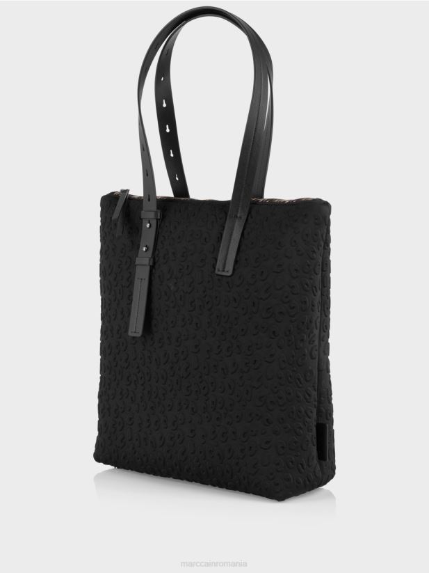 shopper din material techno Marc Cain negru accesorii 4826HH1518