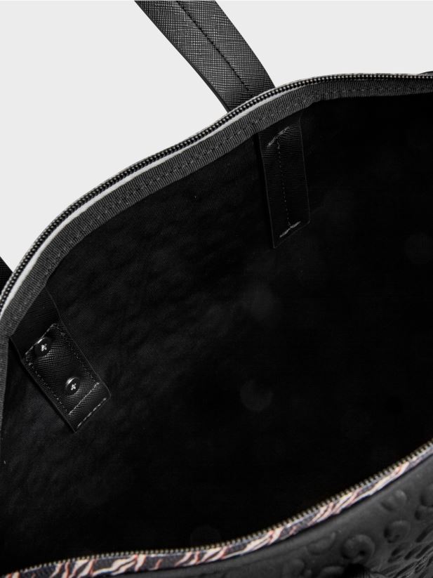 shopper din material techno Marc Cain negru accesorii 4826HH1518