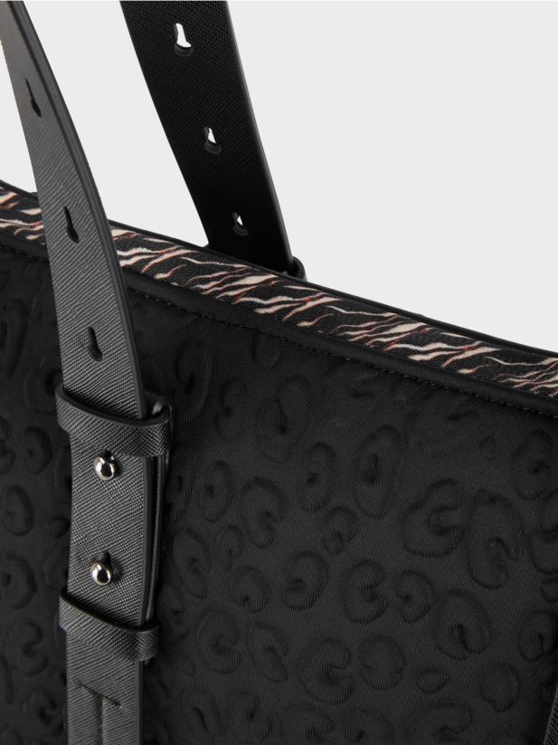 shopper din material techno Marc Cain negru accesorii 4826HH1518
