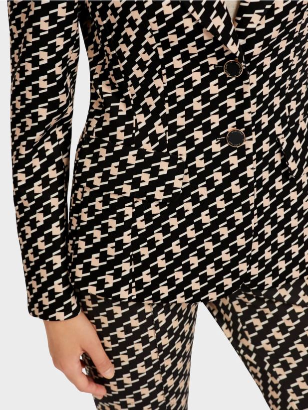 blazer clasic în carouri de cioban Marc Cain negru îmbrăcăminte 4826HH205