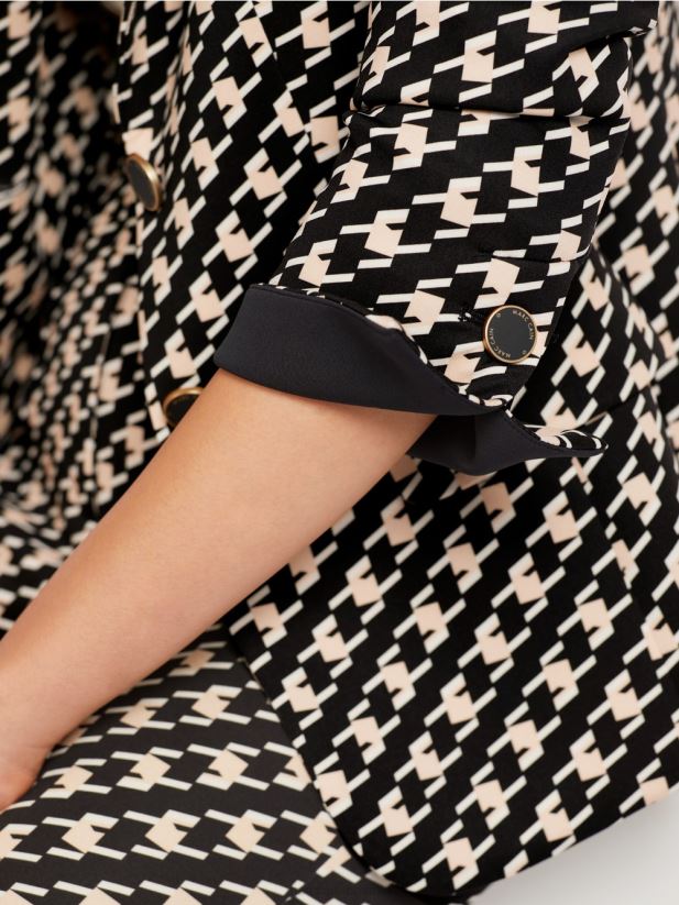 blazer clasic în carouri de cioban Marc Cain negru îmbrăcăminte 4826HH205