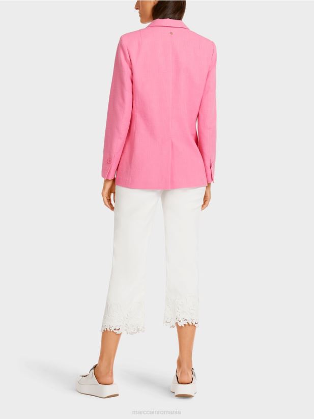 blazer cu aspect de in Marc Cain roz aprins îmbrăcăminte 4826HH196