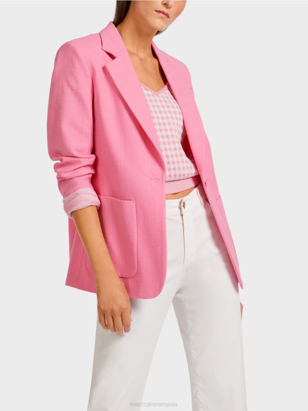 blazer cu aspect de in Marc Cain roz aprins îmbrăcăminte 4826HH196