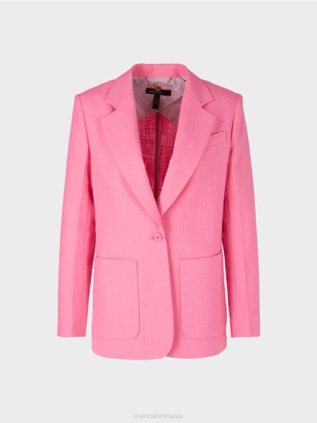 blazer cu aspect de in Marc Cain roz aprins îmbrăcăminte 4826HH196