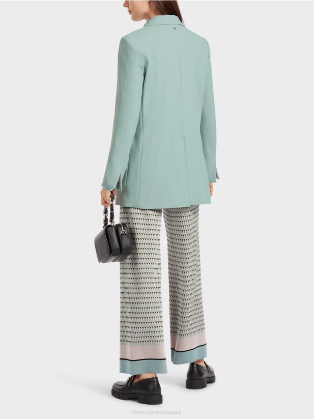 blazer cu aspect sifonat Marc Cain albastru închis la cer îmbrăcăminte 4826HH169