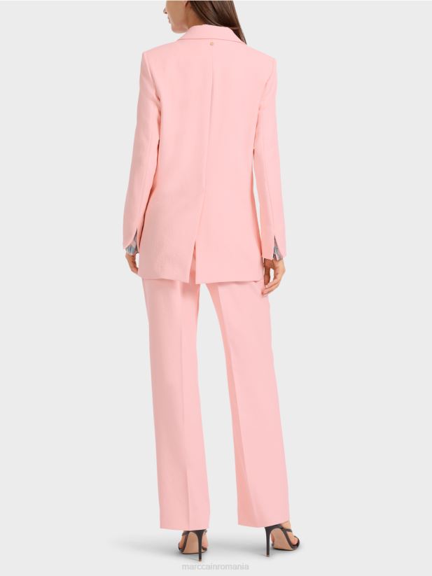 blazer cu aspect sifonat Marc Cain roz pudra moale îmbrăcăminte 4826HH173