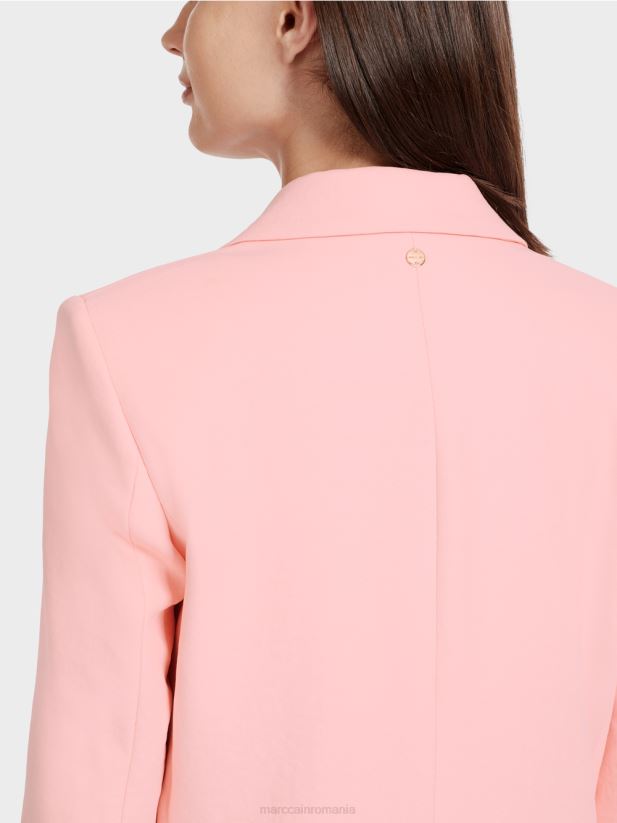 blazer cu aspect sifonat Marc Cain roz pudra moale îmbrăcăminte 4826HH173
