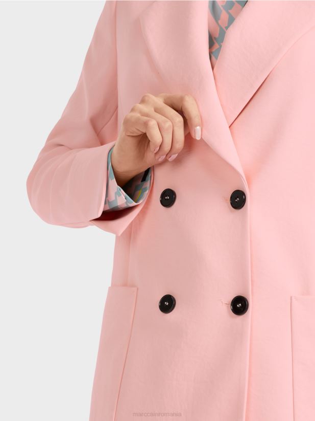 blazer cu aspect sifonat Marc Cain roz pudra moale îmbrăcăminte 4826HH173