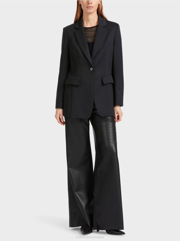 blazer cu buzunare decorative pe corp Marc Cain negru îmbrăcăminte 4826HH154 blazer cu buzunare decorative pe corp Marc Cain negru îmbrăcăminte 4826HH154