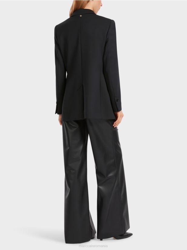blazer cu buzunare decorative pe corp Marc Cain negru îmbrăcăminte 4826HH154