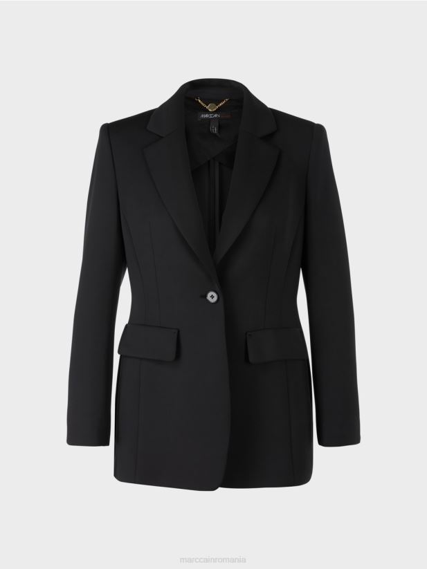 blazer cu buzunare decorative pe corp Marc Cain negru îmbrăcăminte 4826HH154