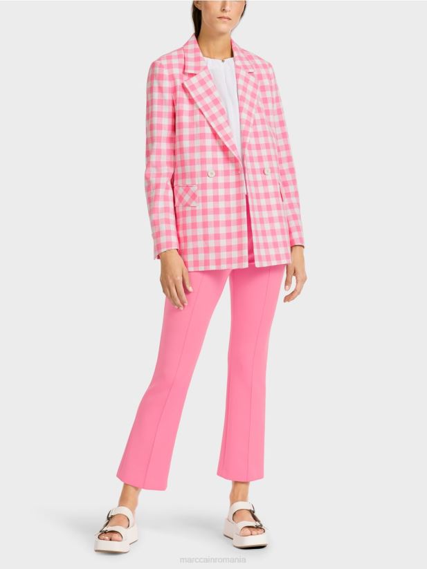 blazer cu carouri vichy Marc Cain roz aprins îmbrăcăminte 4826HH194