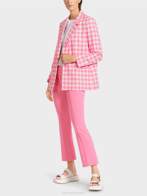 blazer cu carouri vichy Marc Cain roz aprins îmbrăcăminte 4826HH194