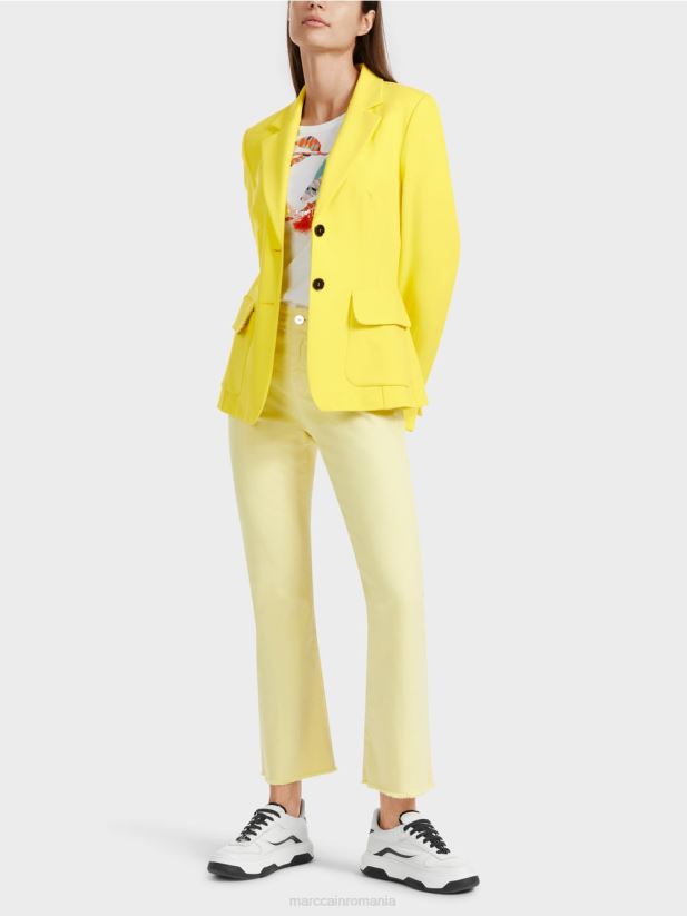 blazer cu cusături prințesă Marc Cain lămâie moale îmbrăcăminte 4826HH172