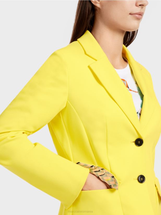 blazer cu cusături prințesă Marc Cain lămâie moale îmbrăcăminte 4826HH172