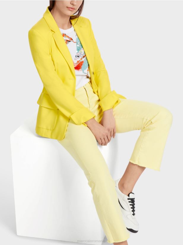 blazer cu cusături prințesă Marc Cain lămâie moale îmbrăcăminte 4826HH172