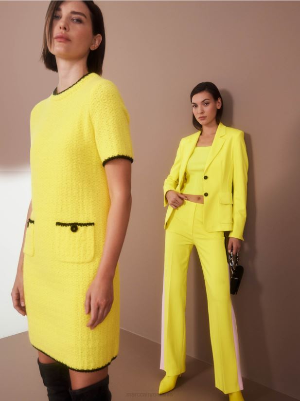 blazer cu cusături prințesă Marc Cain lămâie moale îmbrăcăminte 4826HH172