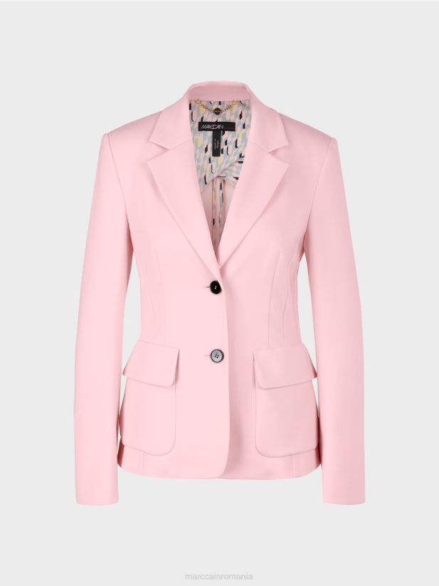 blazer cu cusături prințesă Marc Cain roz pudra moale îmbrăcăminte 4826HH171