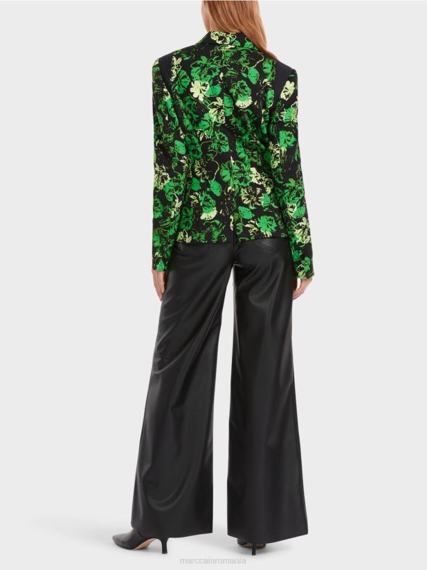 blazer cu design floral Marc Cain verde măr închis îmbrăcăminte 4826HH151
