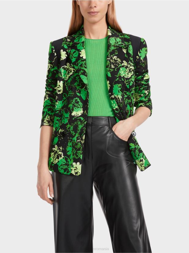 blazer cu design floral Marc Cain verde măr închis îmbrăcăminte 4826HH151