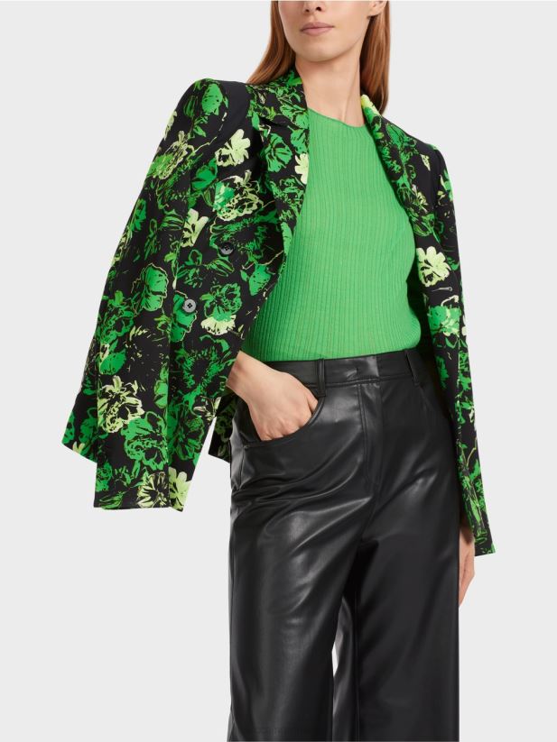 blazer cu design floral Marc Cain verde măr închis îmbrăcăminte 4826HH151