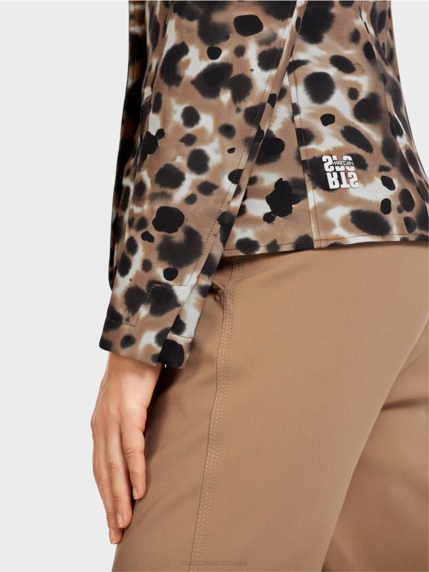 blazer cu design leopard Marc Cain cafea ușoară îmbrăcăminte 4826HH199