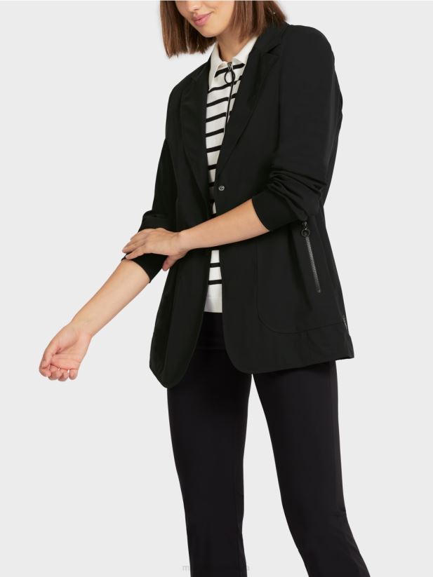 blazer cu detalii sportive Marc Cain negru îmbrăcăminte 4826HH200