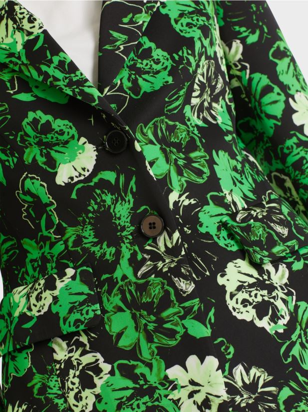 blazer cu imprimeu de flori Marc Cain verde măr închis îmbrăcăminte 4826HH153
