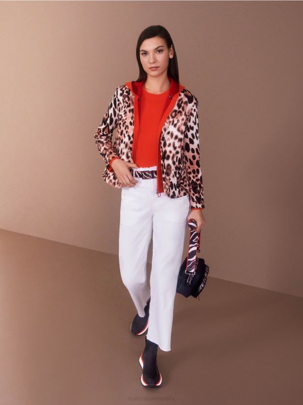 blazer cu imprimeu leu Marc Cain campari îmbrăcăminte 4826HH156