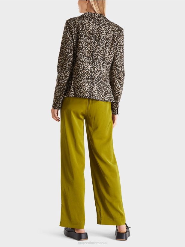 blazer cu imprimeu leu Marc Cain cremă pudră îmbrăcăminte 4826HH197