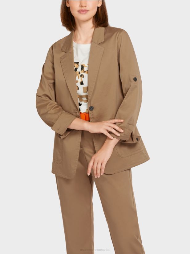 blazer cu mânecă Marc Cain cafea ușoară îmbrăcăminte 4826HH198
