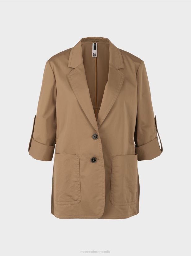 blazer cu mânecă Marc Cain cafea ușoară îmbrăcăminte 4826HH198