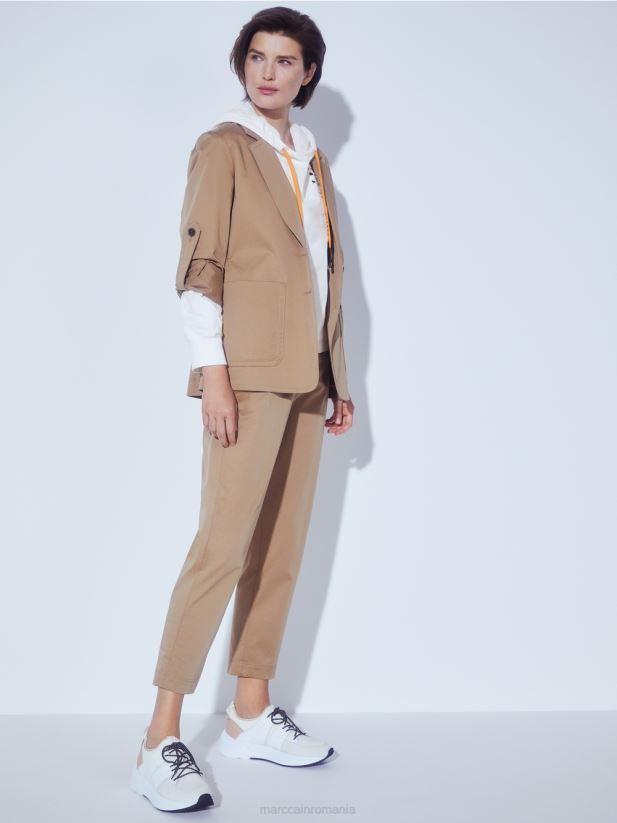 blazer cu mânecă Marc Cain cafea ușoară îmbrăcăminte 4826HH198