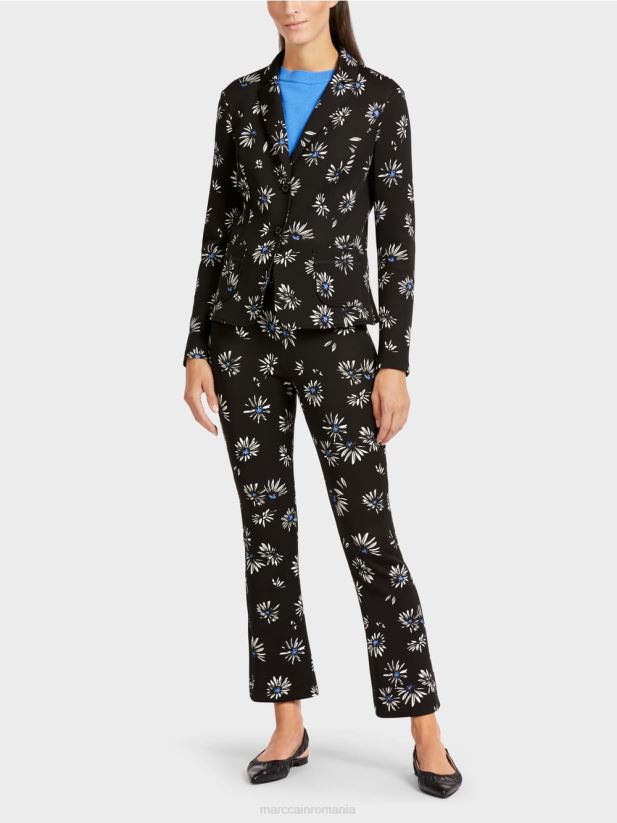 blazer cu model de margarete Marc Cain negru îmbrăcăminte 4826HH202