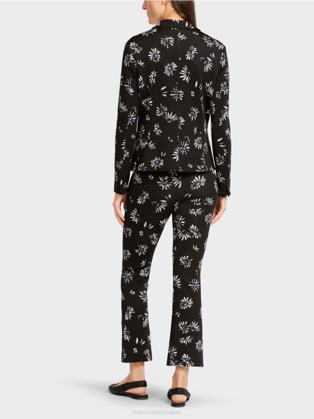 blazer cu model de margarete Marc Cain negru îmbrăcăminte 4826HH202