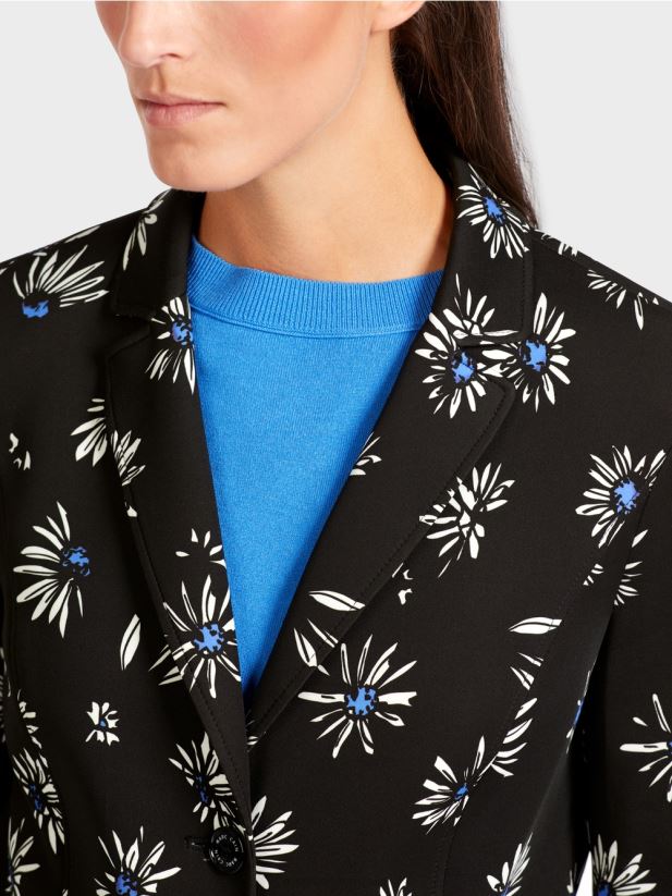blazer cu model de margarete Marc Cain negru îmbrăcăminte 4826HH202