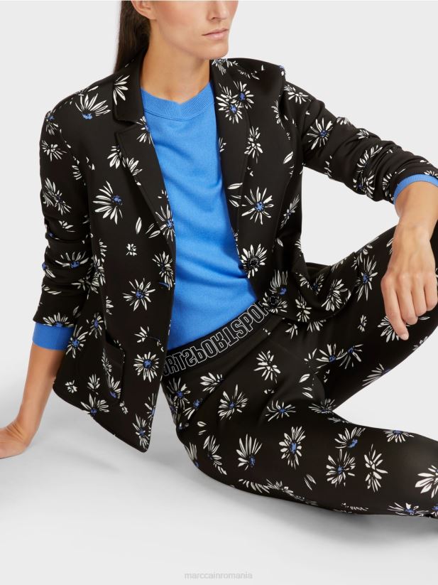 blazer cu model de margarete Marc Cain negru îmbrăcăminte 4826HH202