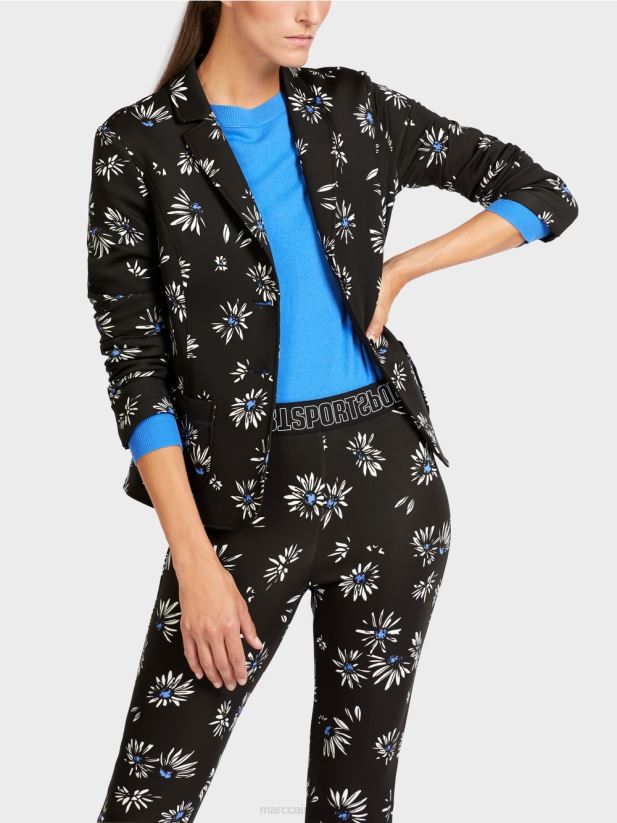 blazer cu model de margarete Marc Cain negru îmbrăcăminte 4826HH202