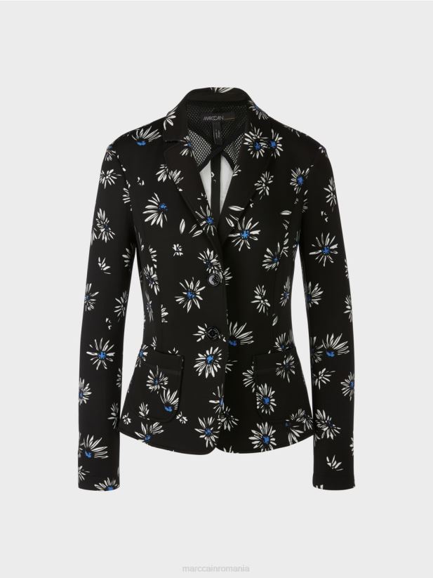 blazer cu model de margarete Marc Cain negru îmbrăcăminte 4826HH202