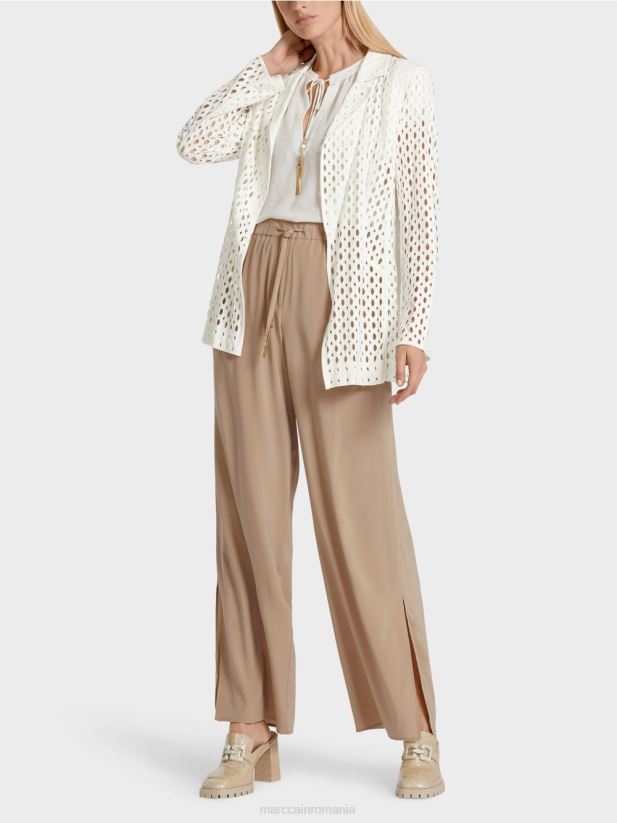 blazer cu model perforat Marc Cain aproape alb îmbrăcăminte 4826HH189