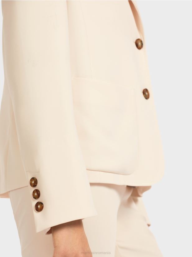 blazer cu rever larg Marc Cain cremă îmbrăcăminte 4826HH203