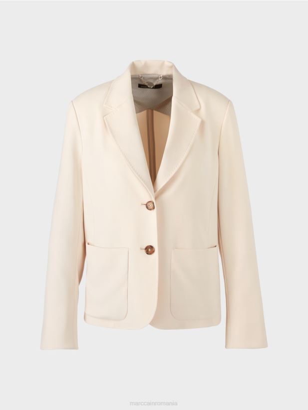 blazer cu rever larg Marc Cain cremă îmbrăcăminte 4826HH203
