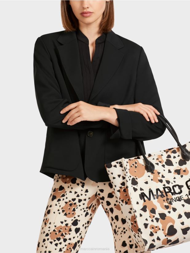 blazer cu rever larg Marc Cain negru îmbrăcăminte 4826HH206