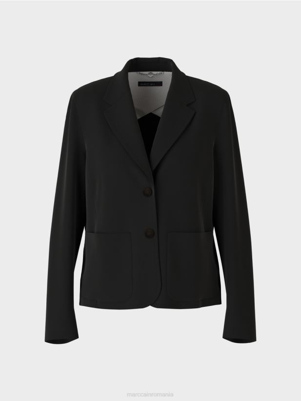 blazer cu rever larg Marc Cain negru îmbrăcăminte 4826HH206