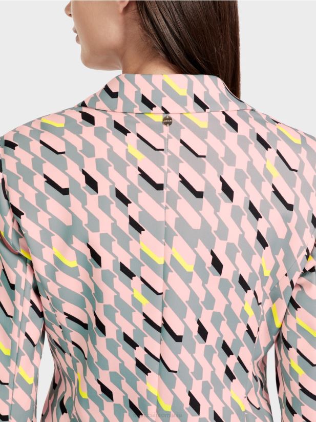 blazer de design grafic Marc Cain albastru închis la cer îmbrăcăminte 4826HH170