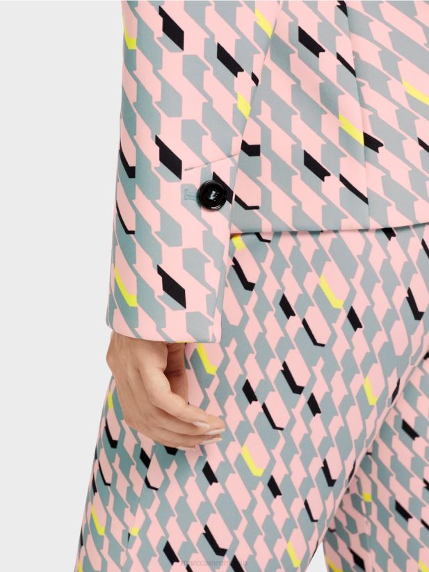 blazer de design grafic Marc Cain albastru închis la cer îmbrăcăminte 4826HH170